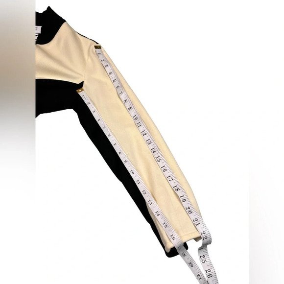 AKRIS PUNTO WOMENS MOCK NECK FULL ZIP BLAZER JACKET CREAM BLACK SIZE US 8 WOOL - Picture 7 of 13